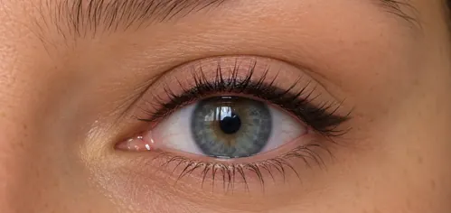Hetzelfde oog met een subtiele permanente eyeliner